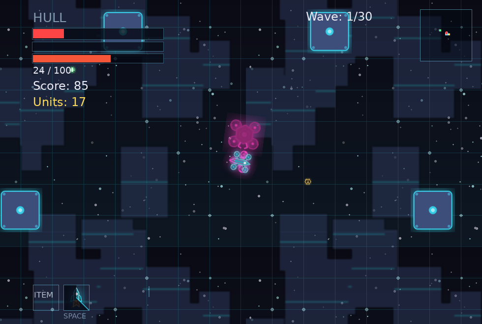 A close dogfight at 24% hull in the Core arena